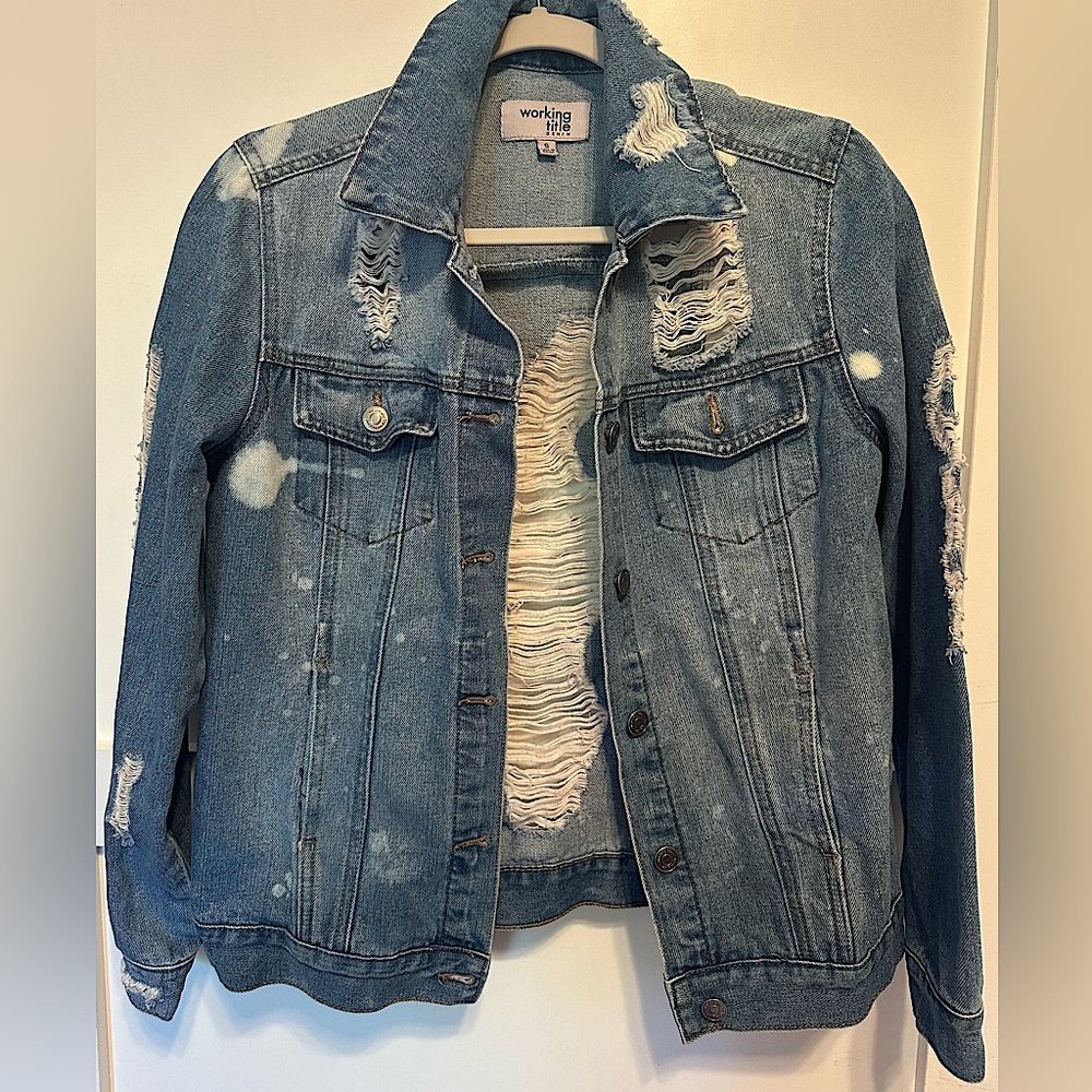 Custom Bleached & Distressed Oversized Jean Jacket